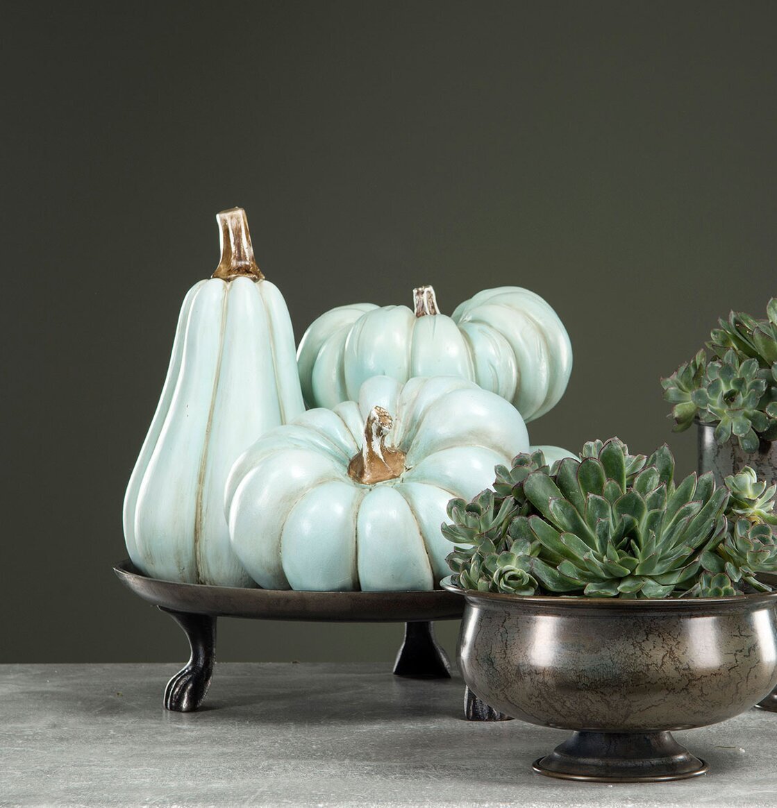 Pumpa Minty Poly från A Lot Decoration med metallkrukor