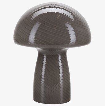 Bordslampa Mushroom S Grey från Cozy Living i grått glas
