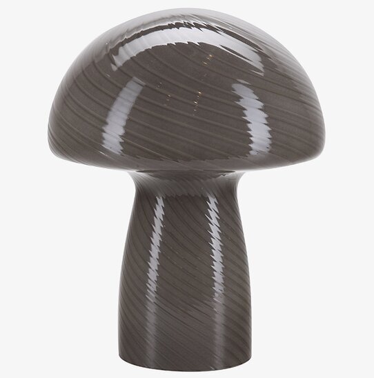 Bordslampa Mushroom S Grey från Cozy Living i grått glas