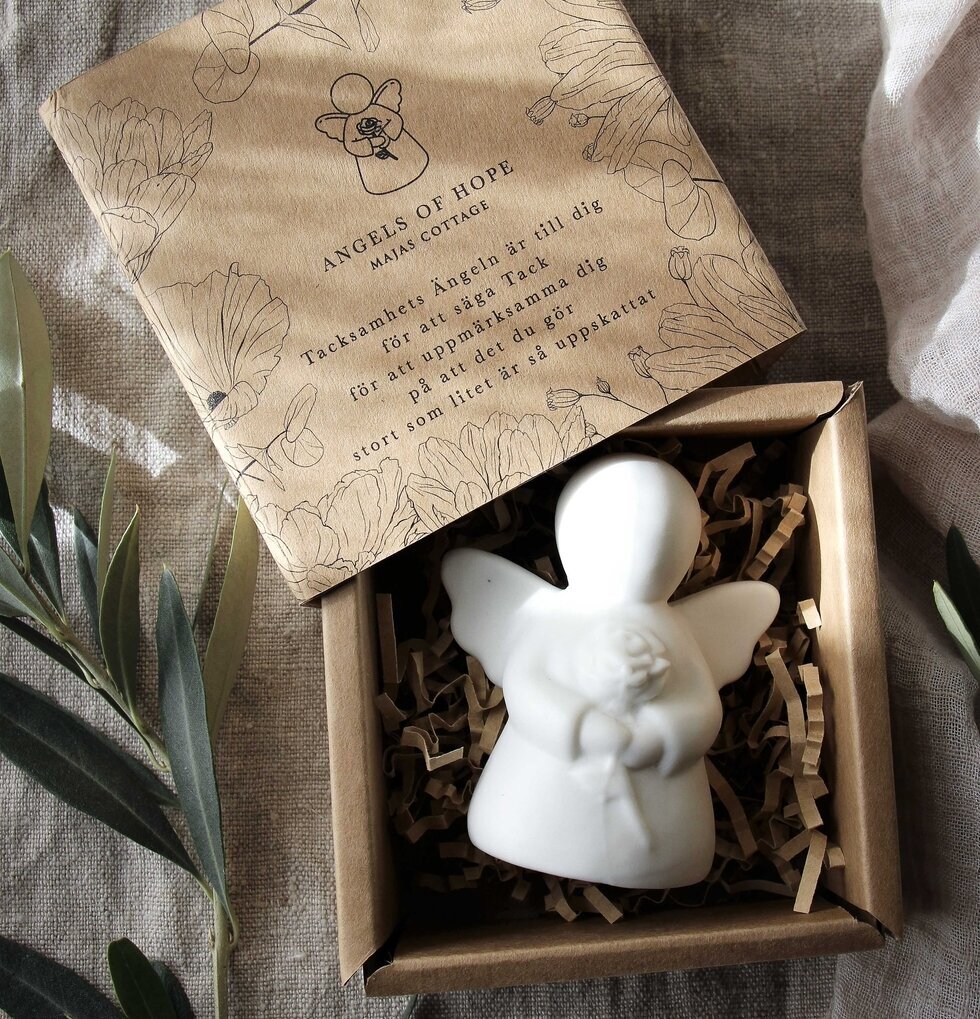 Ängel Tacksamhet Inkl Gåvobox från Majas Cottage i naturbox