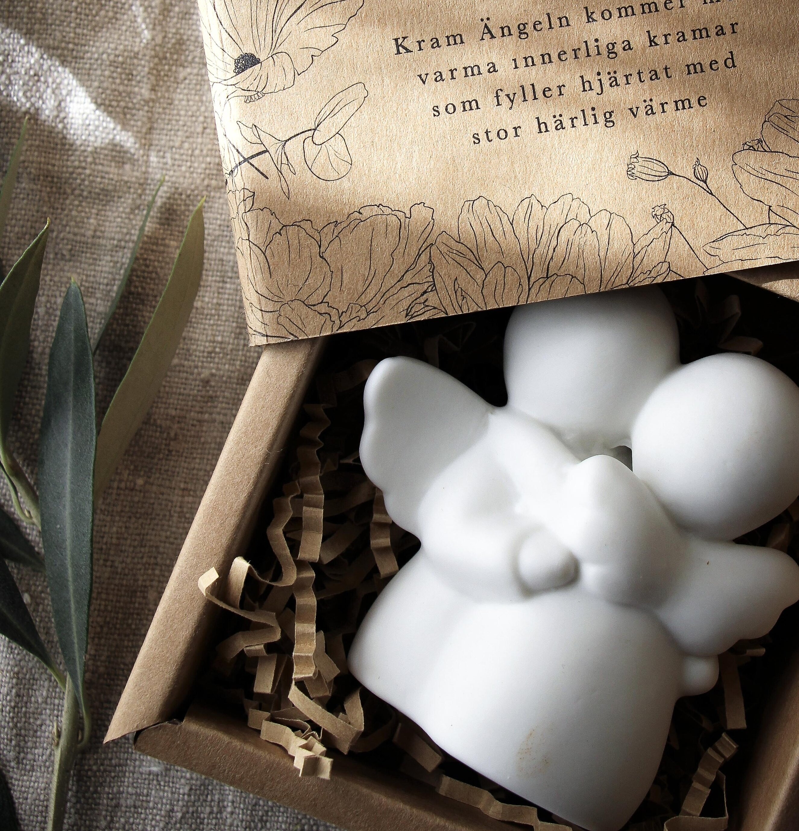 Änglar Kram Inkl Gåvobox från Majas Cottage på linneservett