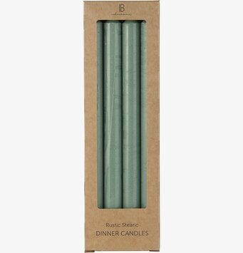 Stearinljus Grön Set/4 från IB Laursen i rustik förpackning