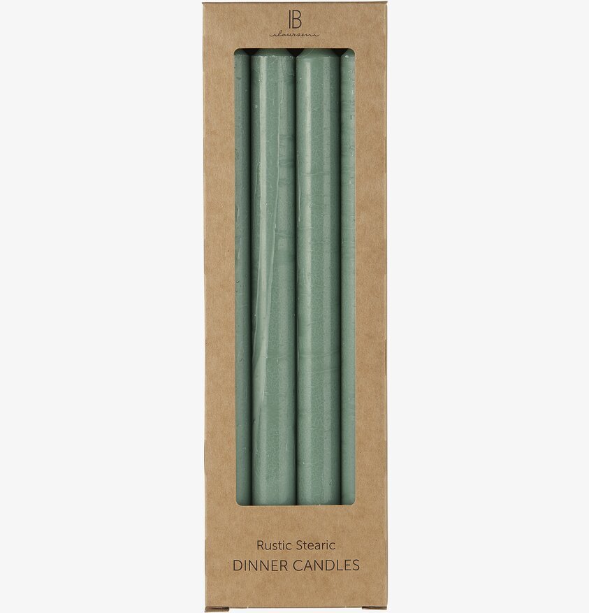 Stearinljus Grön Set/4 från IB Laursen i rustik förpackning
