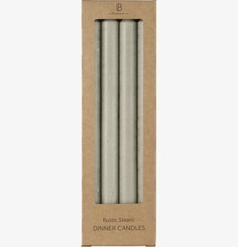 Stearinljus Askgrå Set/4 från IB Laursen i kartongförpackning