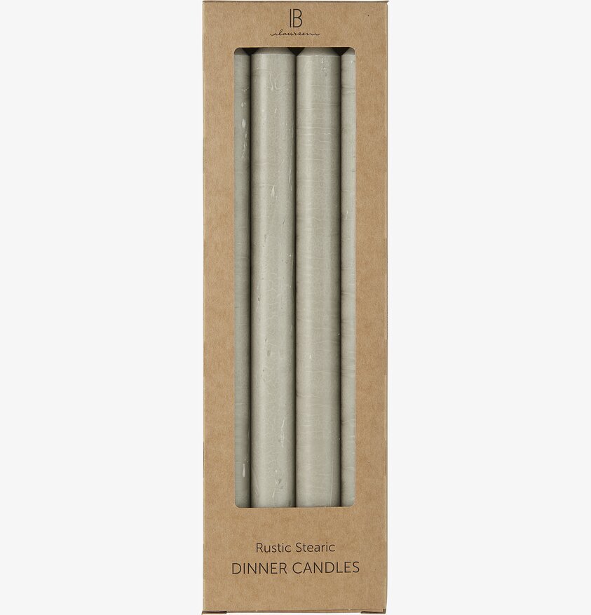 Stearinljus Askgrå Set/4 från IB Laursen i kartongförpackning