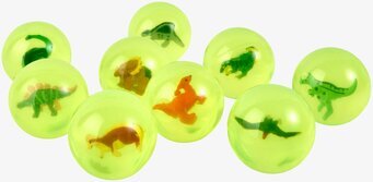 Studsboll Dino Neongrön från Rice med dinosaurie inuti