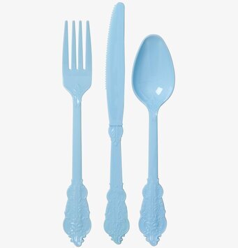 Plastbestick Mint från Rice med blad- och blommönster