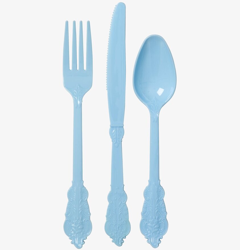 Plastbestick Mint från Rice med blad- och blommönster