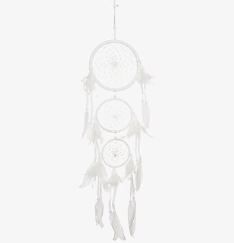 Drömfångare Trippel Vit från Different Design med vita fjädrar