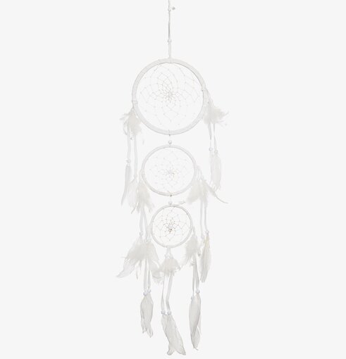 Drömfångare Trippel Vit från Different Design med vita fjädrar