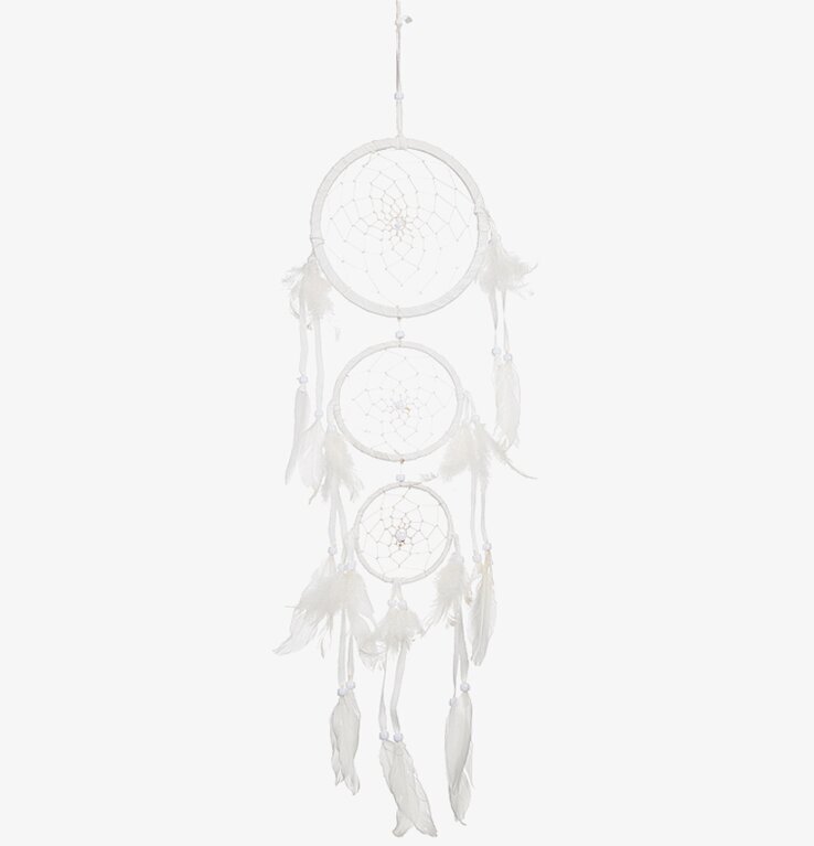 Drömfångare Trippel Vit från Different Design med vita fjädrar