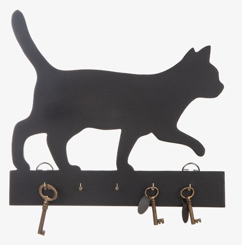 Hängare Katt 5 Krokar från Different Design i svart metall