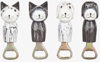 Kapsylöppnare Katt/Hund från Different Design i svartvitt