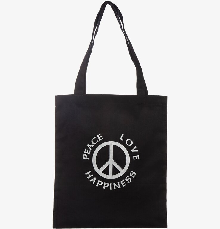 Väska Canvas Peace från Different Design på vit bakgrund