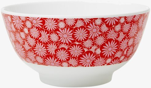 Skål X-mas Casablanca från Rice med rött och vitt blommönster