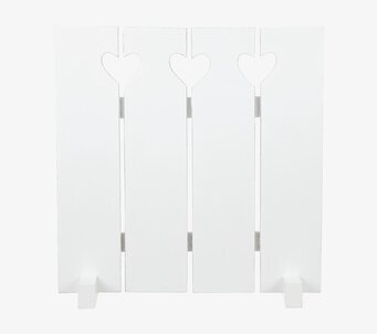 Insynsskydd Små Hjärtan från Different Design i vitt trä