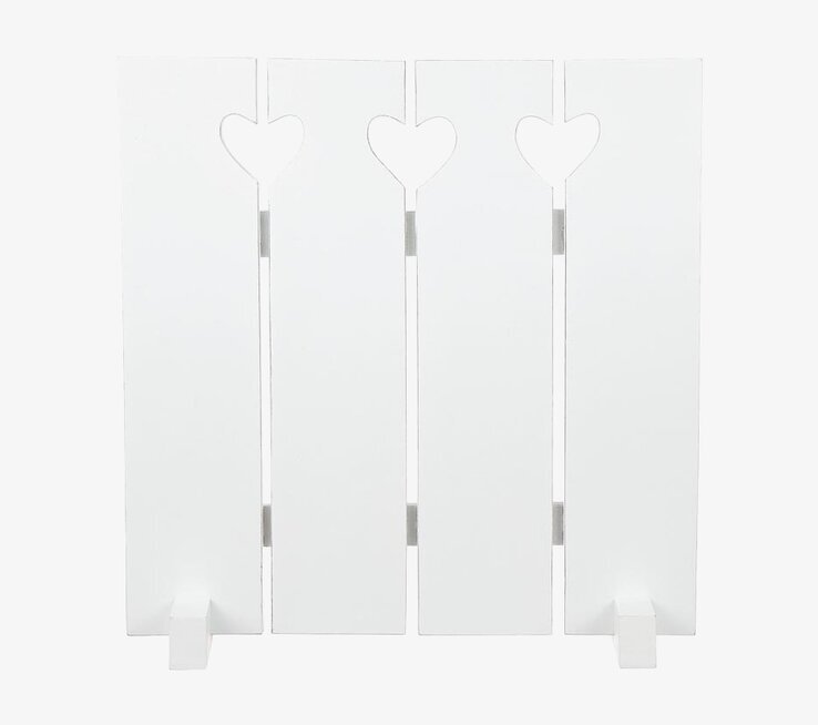 Insynsskydd Små Hjärtan från Different Design i vitt trä