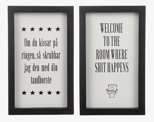 Trätavla Toalett Svart från Different Design i badrum