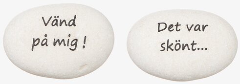 Vit Sten - Vänd På Mig från Different Design med svart text