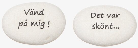 Vit Sten - Vänd På Mig från Different Design med svart text