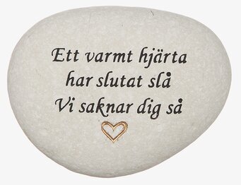 Vit Sten Med Graverad Text - Ett varmt hjärta Different Design