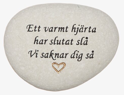 Vit Sten Med Graverad Text - Ett varmt hjärta Different Design