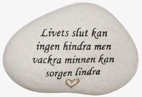 Vit Sten Med Graverad Text - Livets Slut från Different Design
