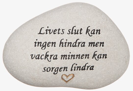 Vit Sten Med Graverad Text - Livets Slut från Different Design