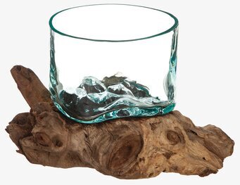 Glasskål Trädrot Stor från Different Design på vit bakgrund
