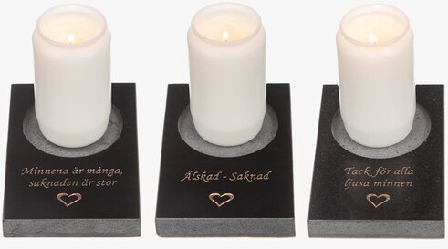 Ljushållare Gravljus Granit från Different Design i rad