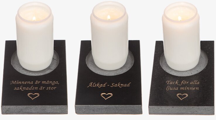 Ljushållare Gravljus Granit från Different Design i rad