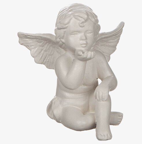 Ängel Sittande Poly från Different Design, elegant vit figur