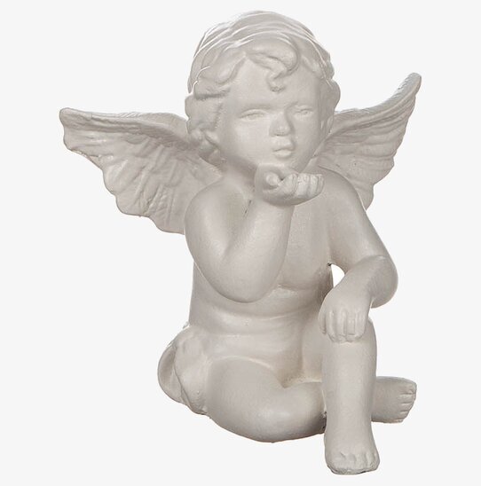 Ängel Sittande Poly från Different Design, elegant vit figur