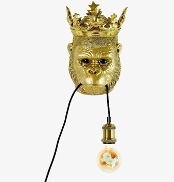 Vägglampa Kong Guld från Werner Voss med gorillahuvud