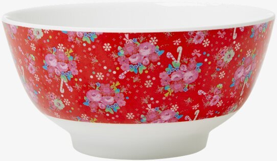 Skål X-mas Polka från Rice med julmönster och röd bakgrund