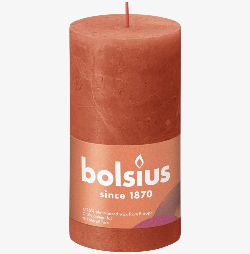 Blockljus 13cm Earthy Orange från Bolsius, jordnära färg