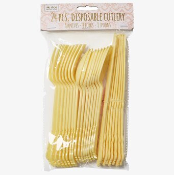 Plastbestick Gul från Rice i genomskinlig plastförpackning