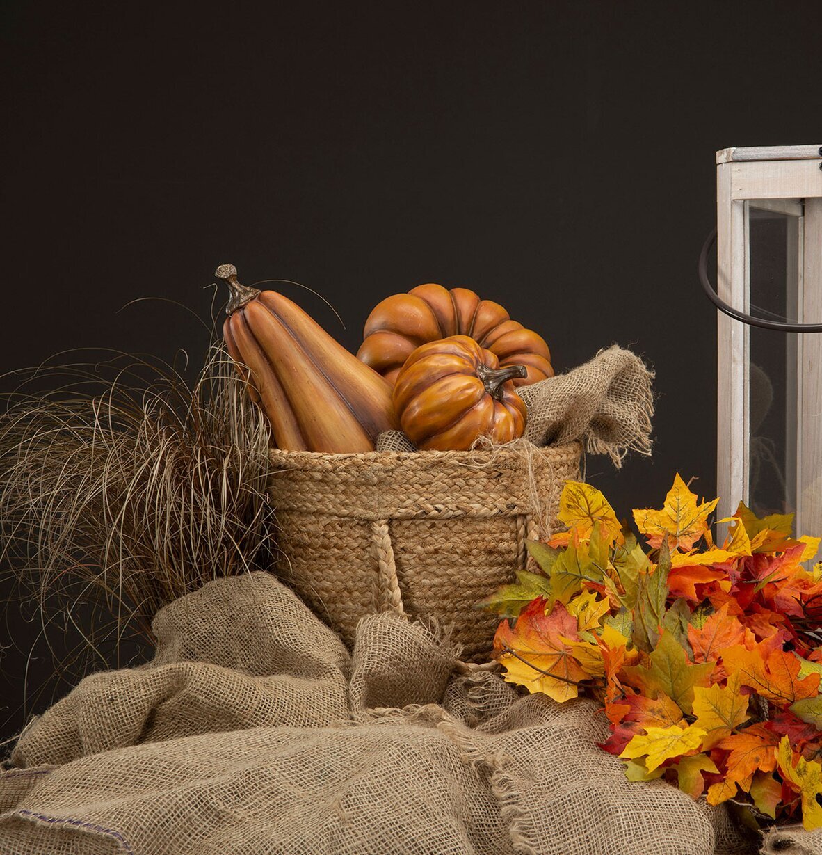 Pumpa Orange Avlång Poly från A Lot Decoration i höstdekor