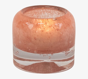 Bild av elegant ljuskopp med korallfärg och glasfinish