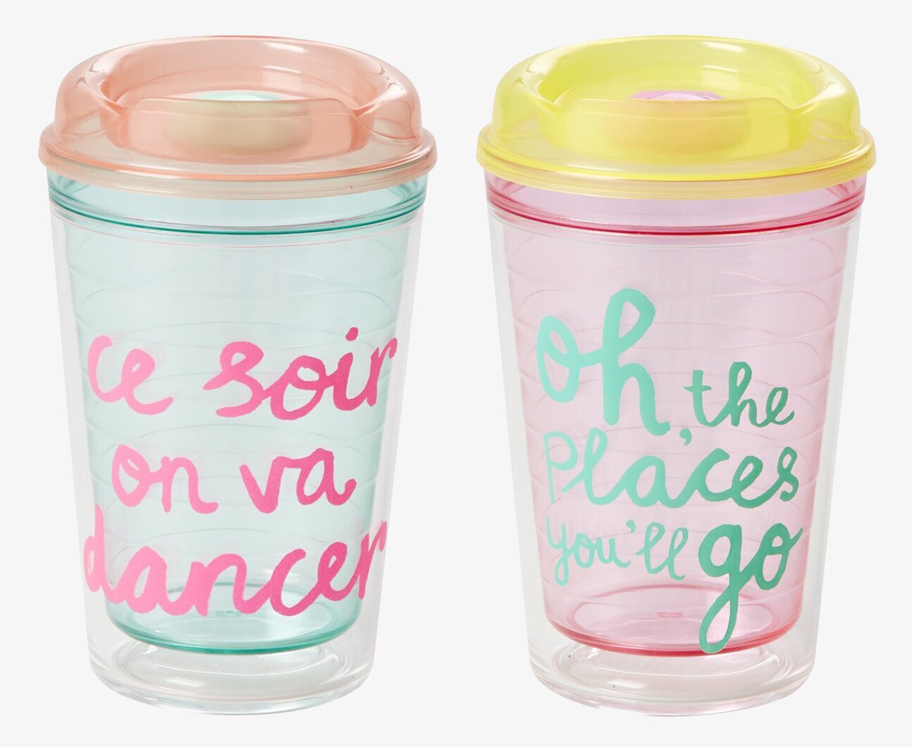 Termomugg från Rice med färgglada lock och inspirerande texter