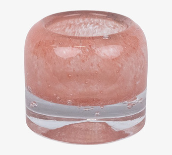 Bild av ljuskopp med korallfärg och unik design