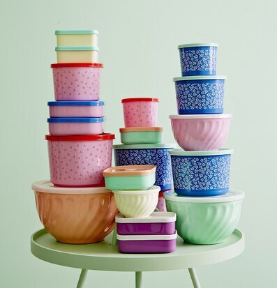 Matbox Pink Winter Blossom från Rice med rosa blommönster