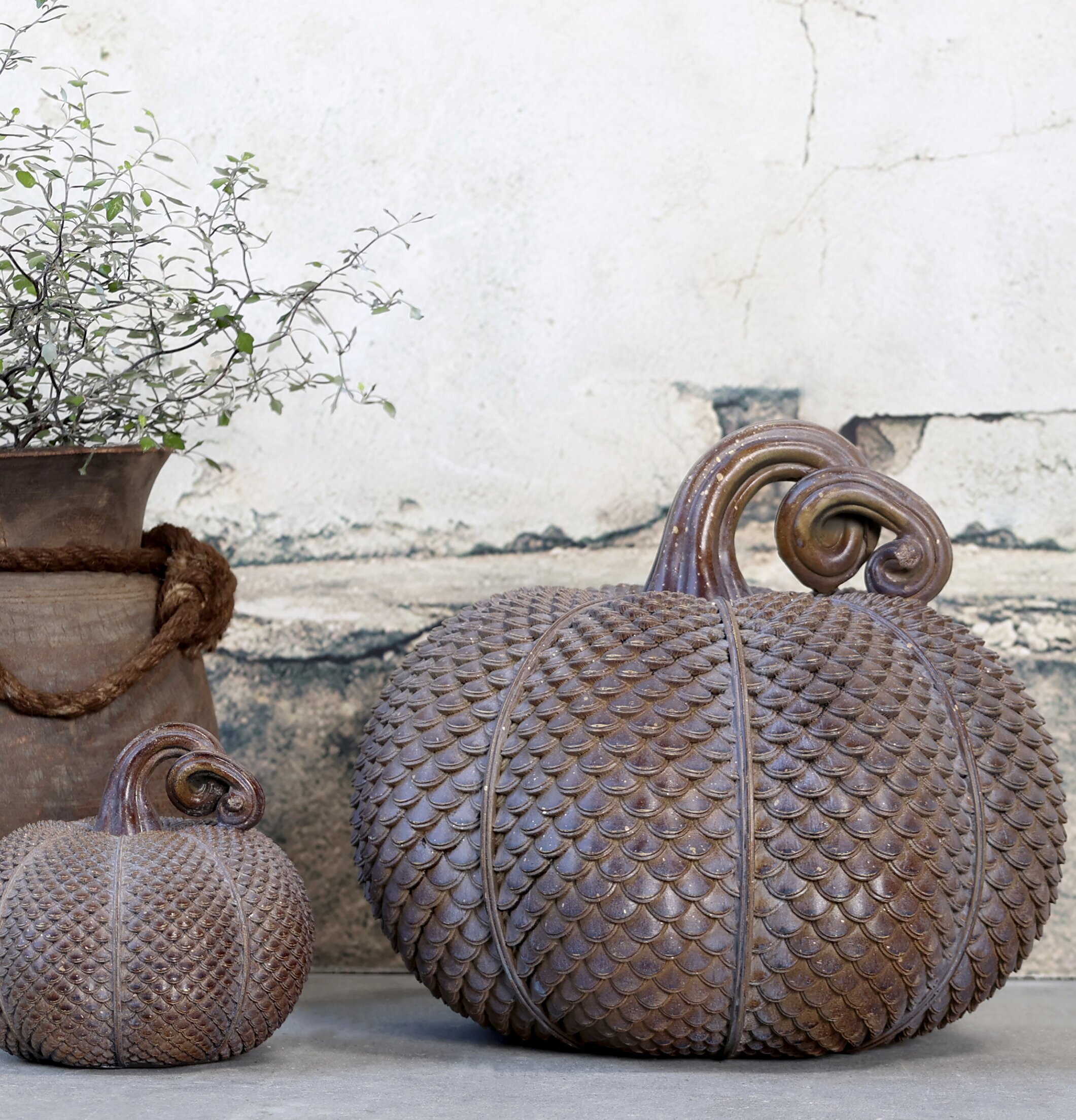 Pumpa Stor Antique Mocca från Chic Antique med rustik charm