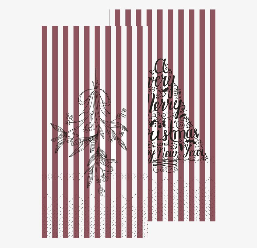 Servetter Mistel/Julgran Cherry - 16 pack från Chic Antique