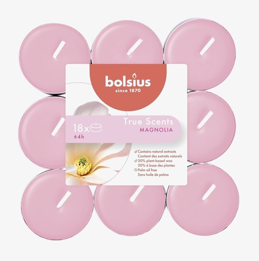 Värmeljus True Scents - Magnolia från Bolsius förpackning