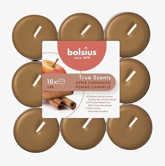Bolsius Doftljus True Scents - Äpple & Kanel, 18 värmeljus