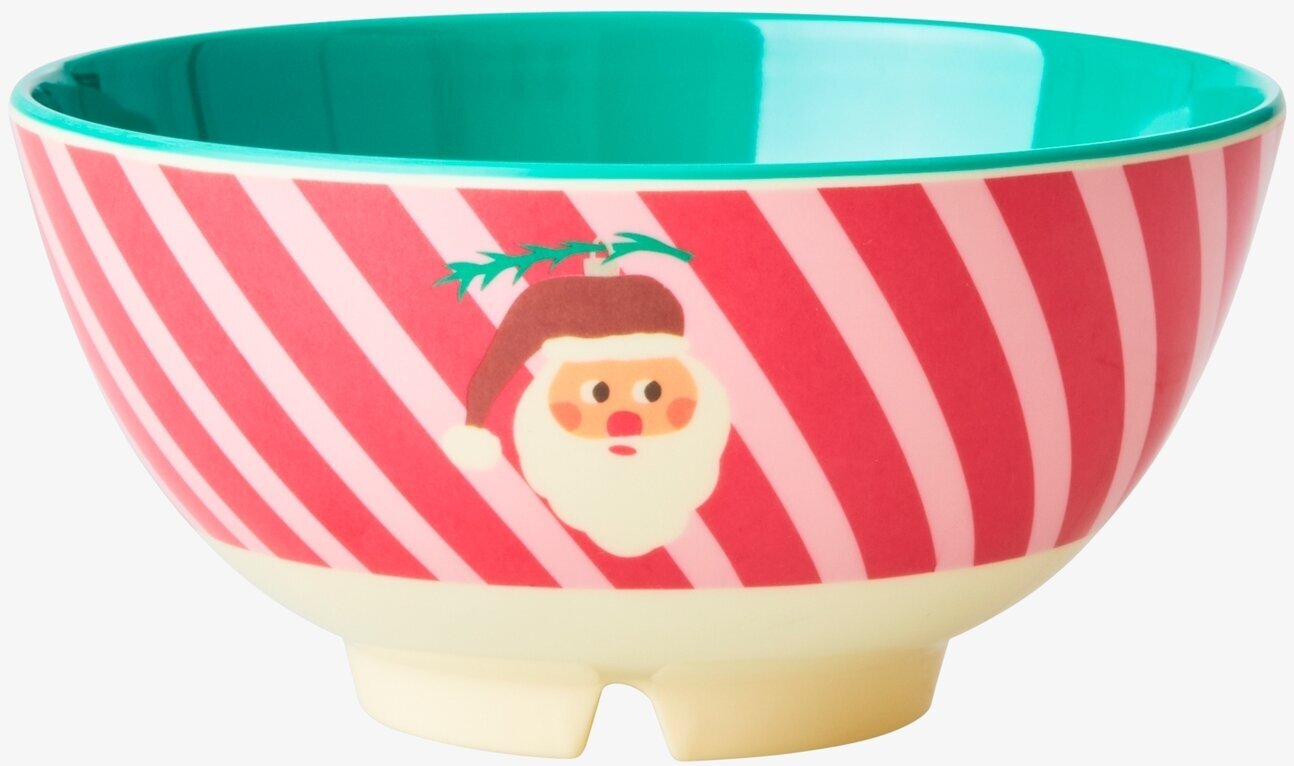 Skål Christmas Santa Print från Rice med julmotiv och ränder