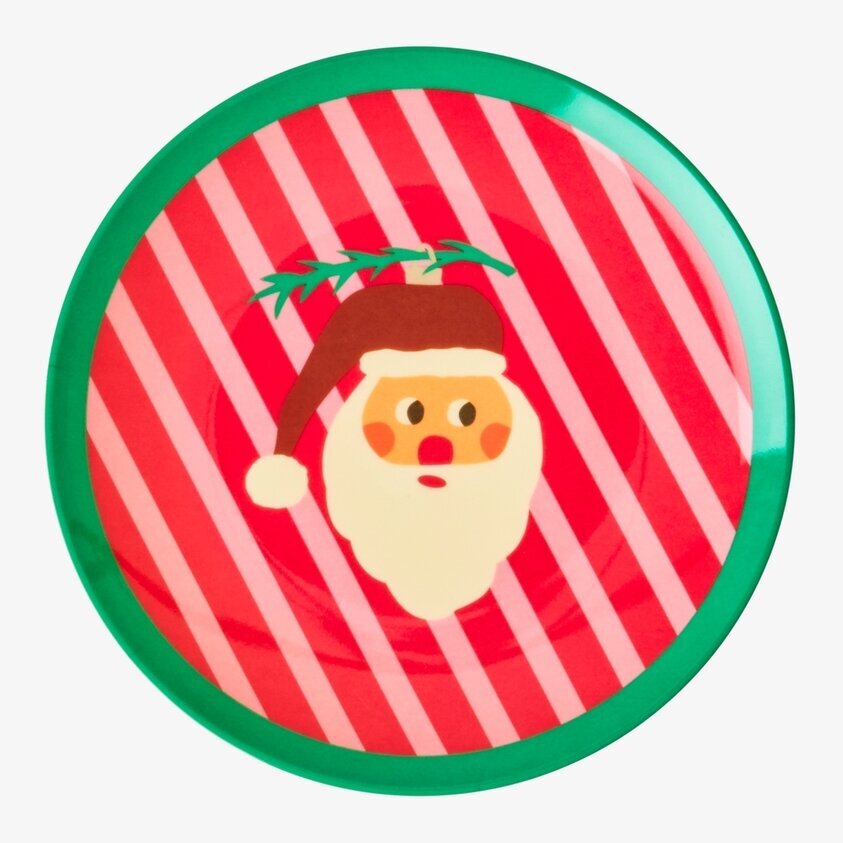 Desserttallrik Christmas Santa Print från Rice med jultomte
