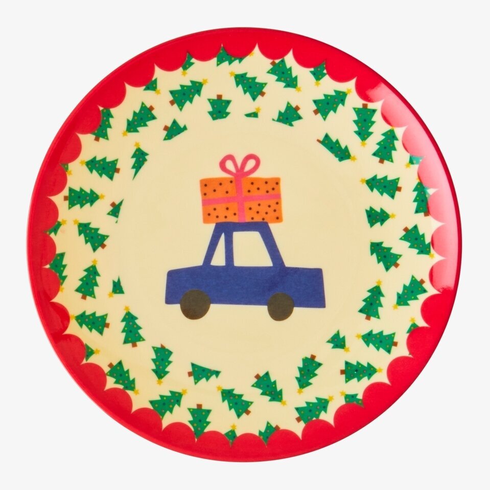 Desserttallrik Christmas Tree Print från Rice med julmotiv