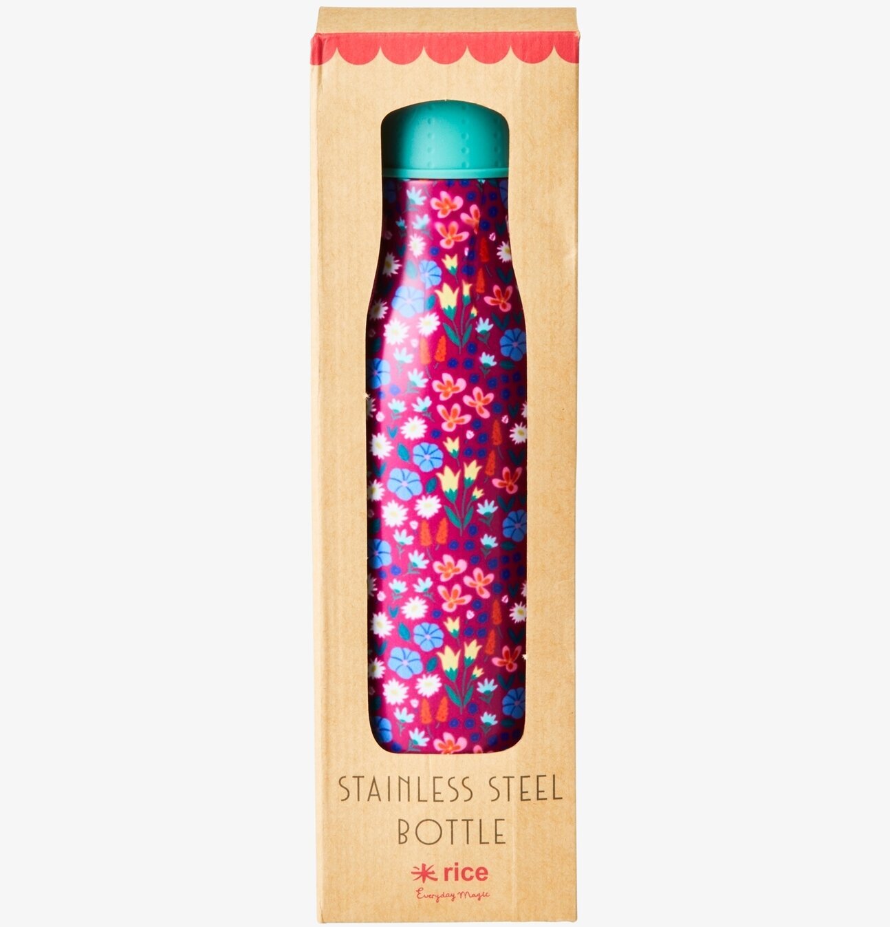 Dryckesflaska - Poppy Print från Rice med blommigt mönster